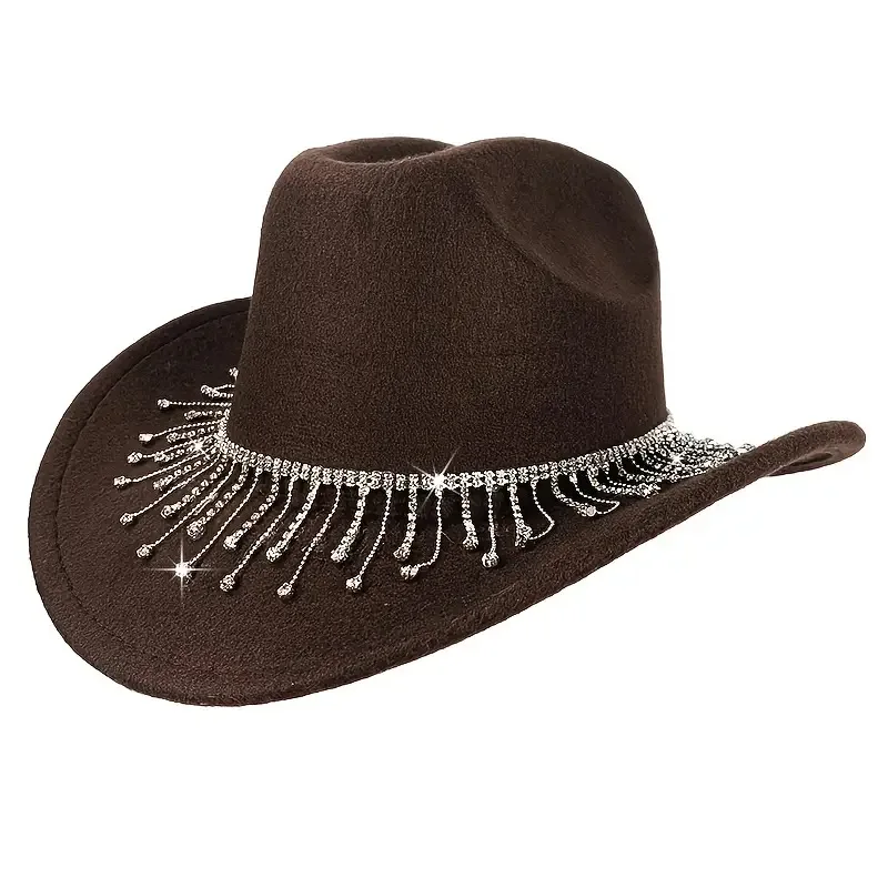 HongLuan Glitterkostuumhoed Volwassene & Cowboyhoeden Strass voor dames, Cowboy Cosplay Vrouwelijke accessoires & Cowgirl Cap