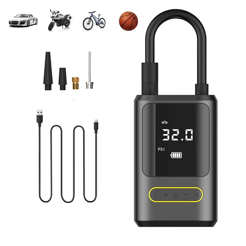 Wireless Air Pump Compressor Car Portable Electric Inflator Tire Pump Power bank LED Flashlight For Ball Bike Motorcycle Car