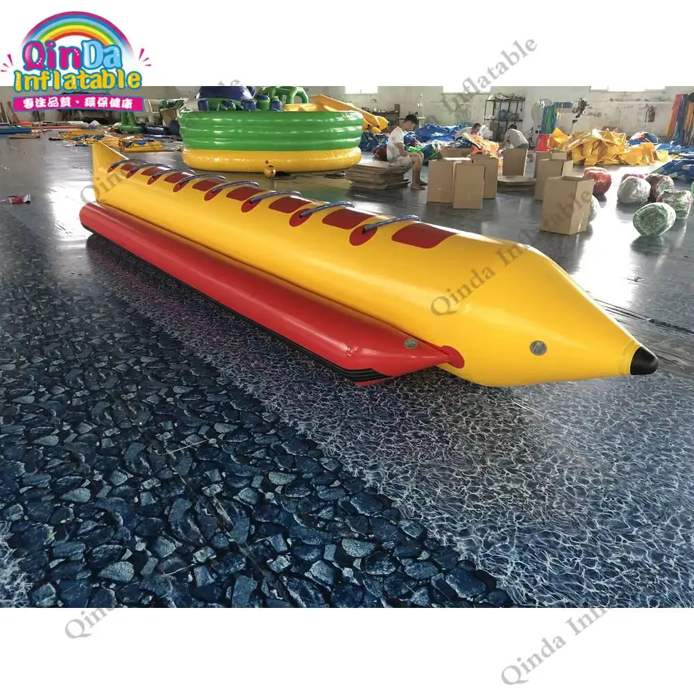 0.9Mm Pvc Inflatable Fly Fish Towable 6.4X1.2M Inflatable Flying Banana Boat For Sea
