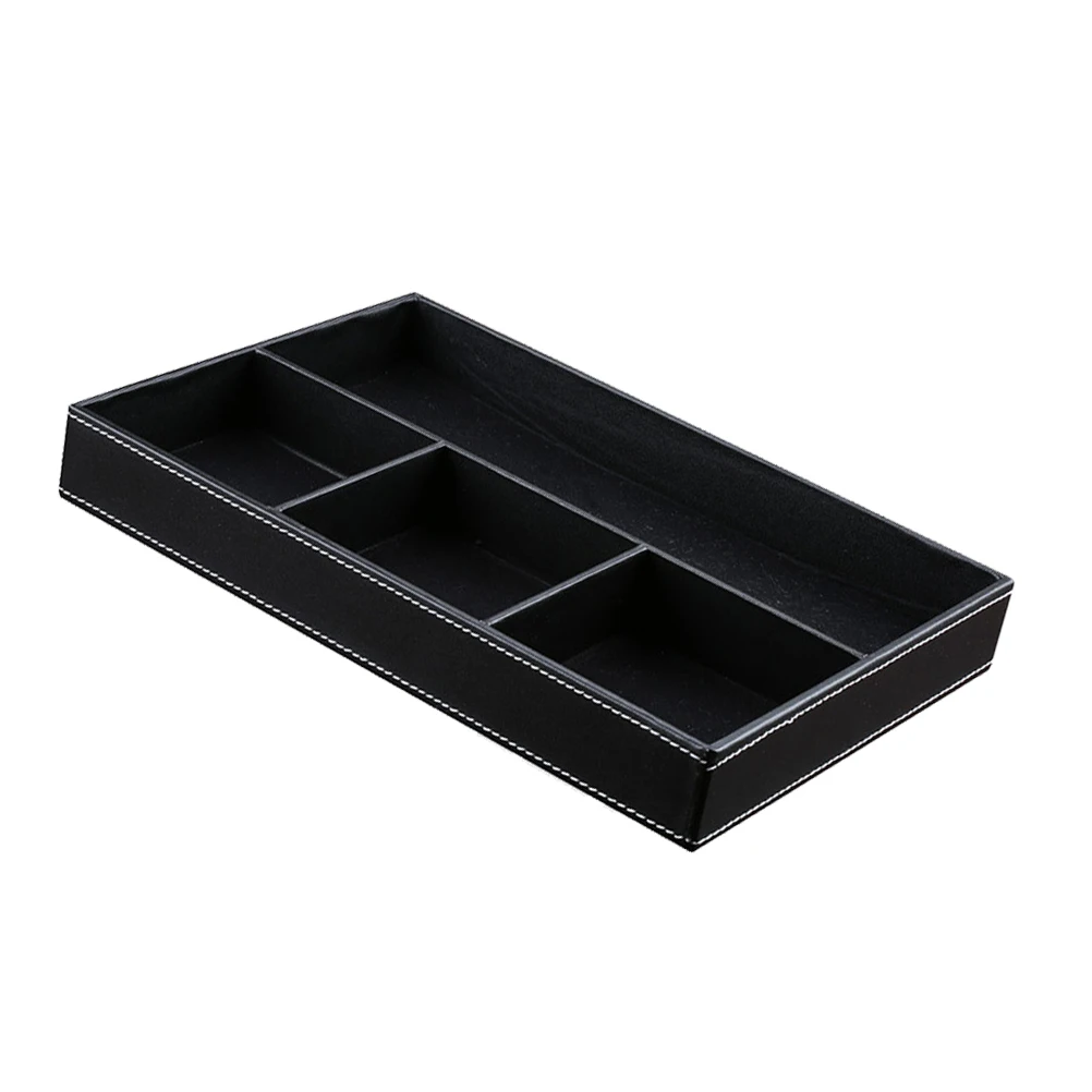 

Storage Box 4 Compartments Durable Material Jewelry Organizer Key Glasses Holder Desktop Earrings Necklace Case Home