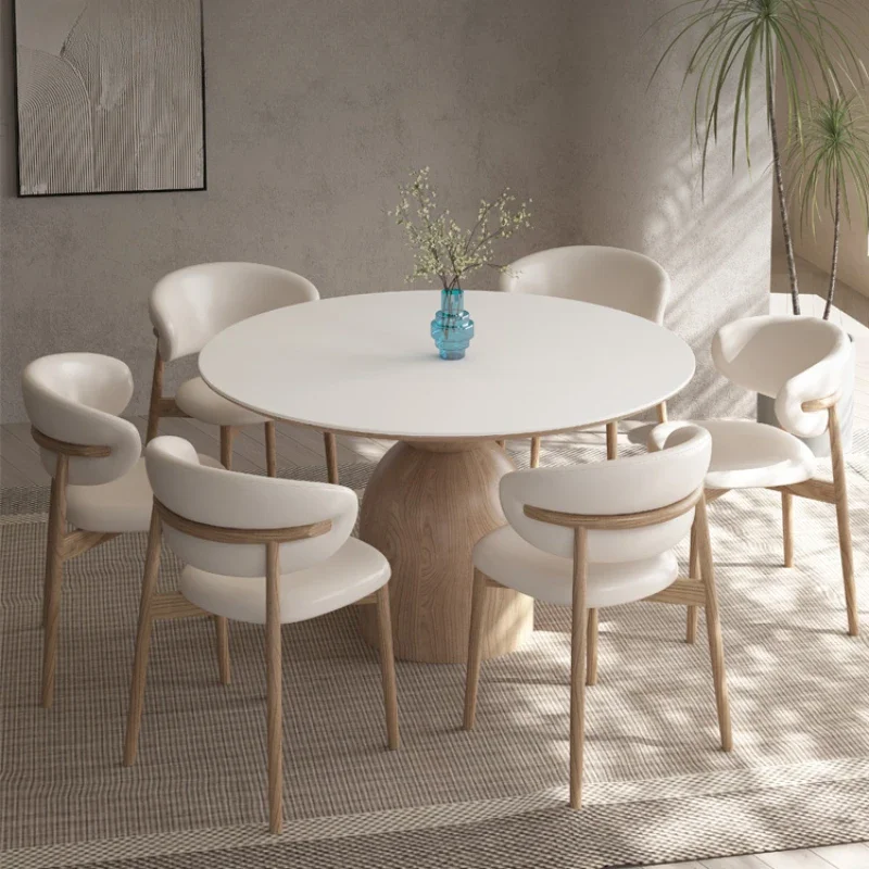 Rock Plate Round Dining Table Home With Turntable Dining Table Wood Simple Modern Tavoli Da Pranzo Home Furniture ZT50DT