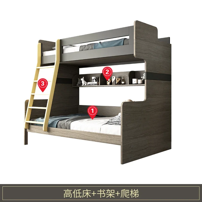 

Modern Design Children Bunk Bed Solid Wood Bed High and Low Combination Bedroom Furniture ROU