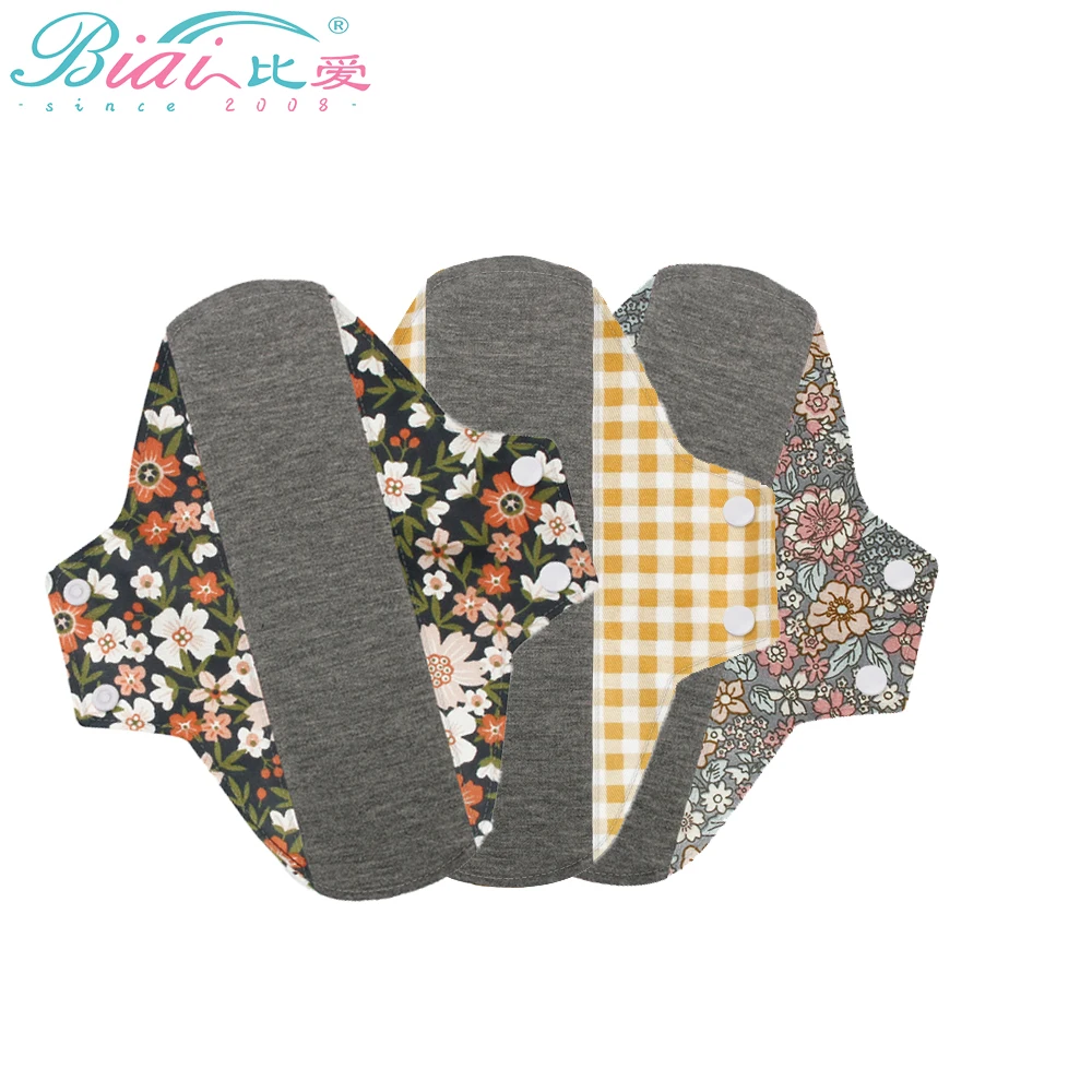 BIAI Reusable Graphene Sanitary Pads Washable Menstrual Pads With Waterproof Wet Bag Women Breathable Nursing Pad 20*23CM