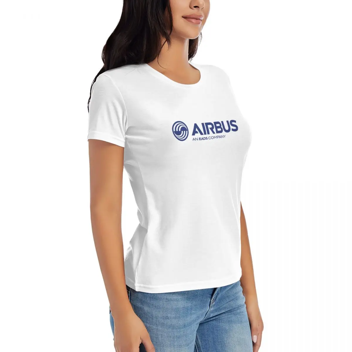 Camiseta de Airbus para mujer y niña, de manga corta Camisa de algodón con cuello redondo, An EADS Company