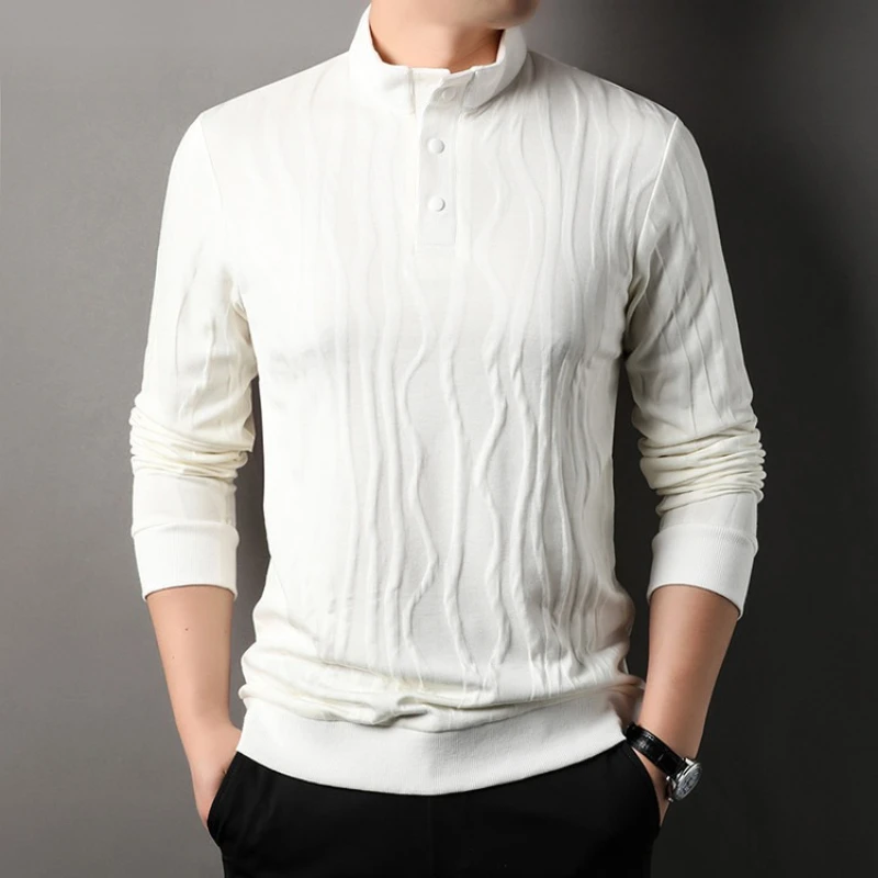 

Men's Stand Collar Long Sleeve Sweatshirt - Dark Gray Casual Pullover Soft & Warm Winter Essential