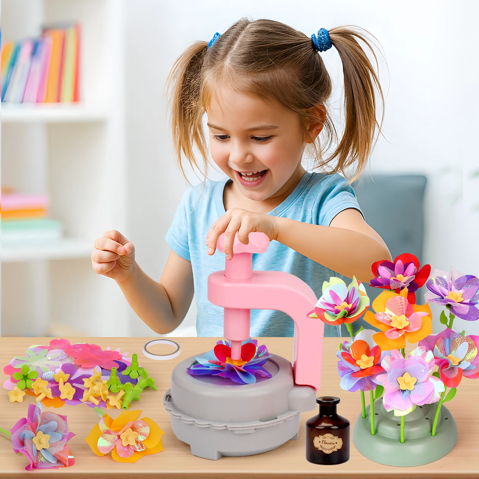 Creative DIY Handmade Bouquet for Girls Fabric Handmade Bouquets Flower Arrangement Toy Parents-child Interctive Game for kids