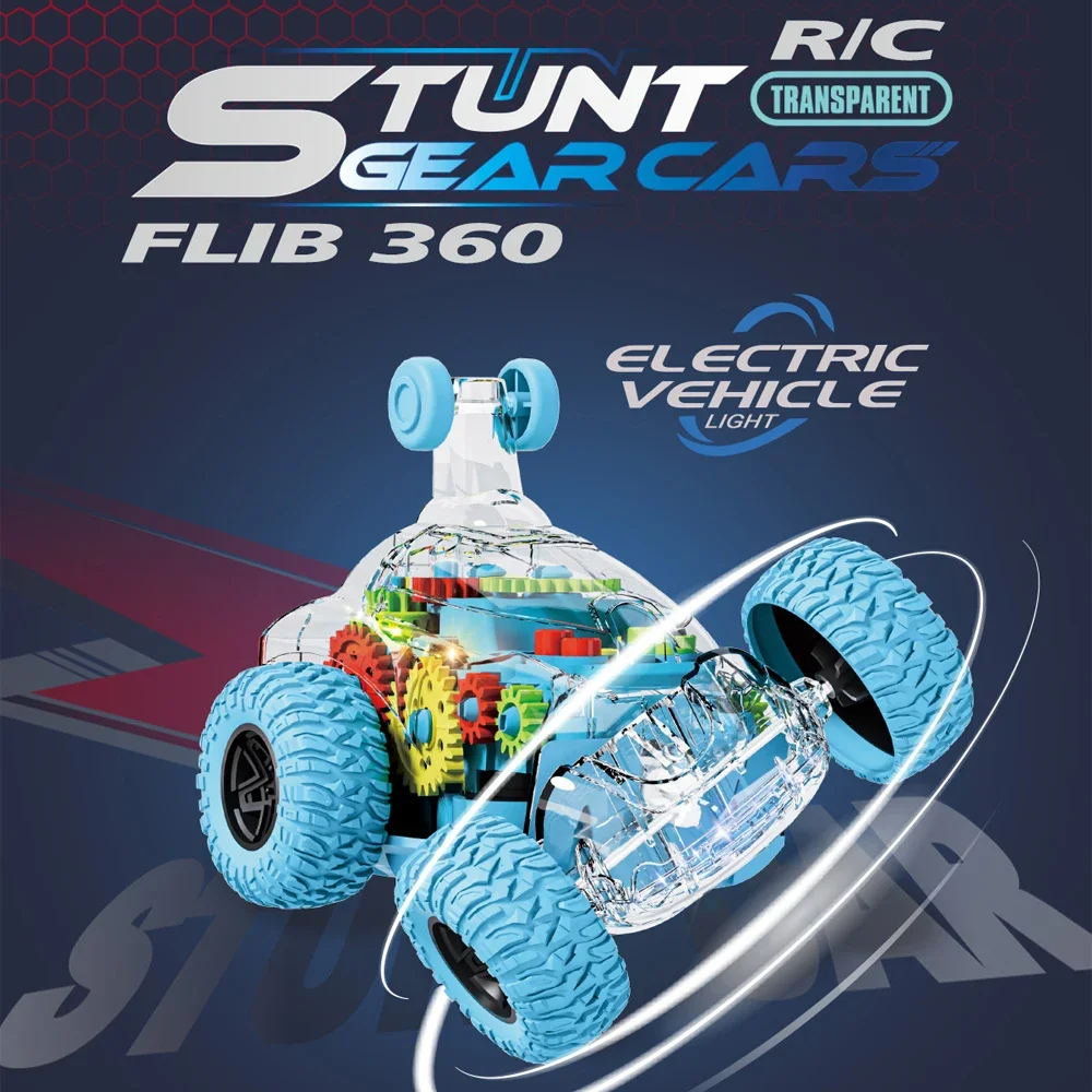 מכונית מזבלה חשמלית לילדים מכונית אלחוטית ארבע גלגל כונן פעלולן מחוץ לרכב מכונית צעצוע אוניברסלי מגניב מכונית מירוץ שקוף