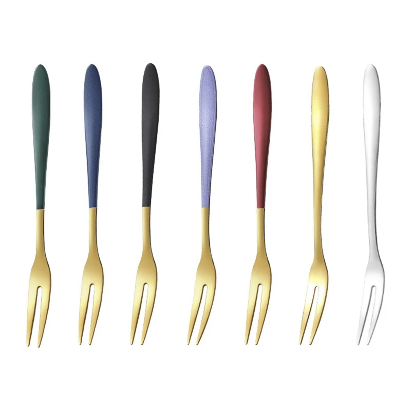 Fruit Fork Luxury Stainless Steel Gold Cake Dessert Forks Lovely Mini Fork Used For Cake In Party Snail Fork Restaurant