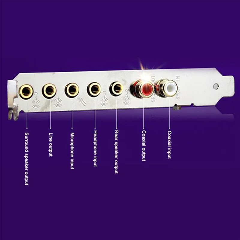 

Надежная звуковая карта 5.1 PCI Express PCI-E Встроенный интерфейс с двойным выходом для окон ПК XP/7/8/10