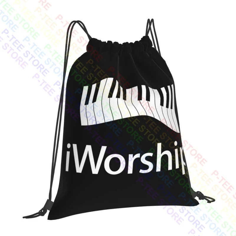 Aprojes Iworship Praise God Keyboard Piano Keys Drawstring Bags Gym Bag School Backpack Shopping Bag Outdoor Running