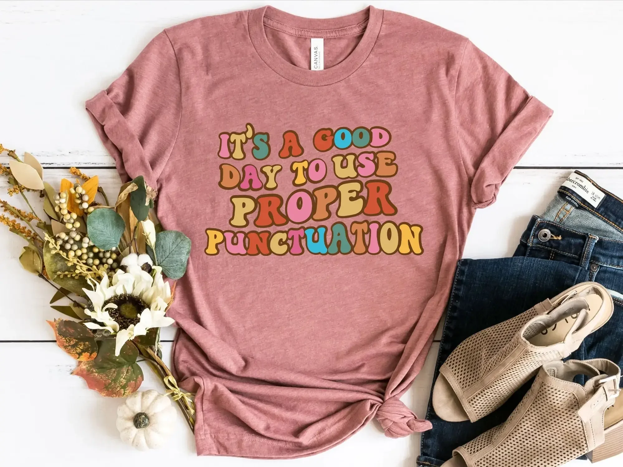 Grammar Teacher T Shirt Punctuation English 100 Day Of School Groovy