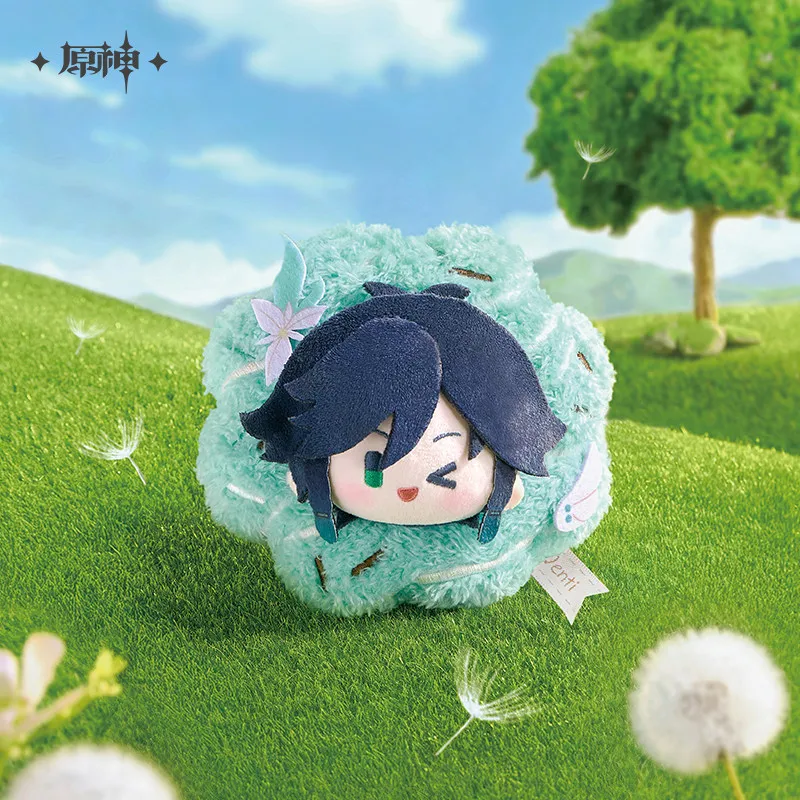 Official MiHoYo Flins Xiao Venti Lyney Stuffed Pendant Floral Wreath Soft Charm Ornament Cute Doll Keychain Cosplay Gifts