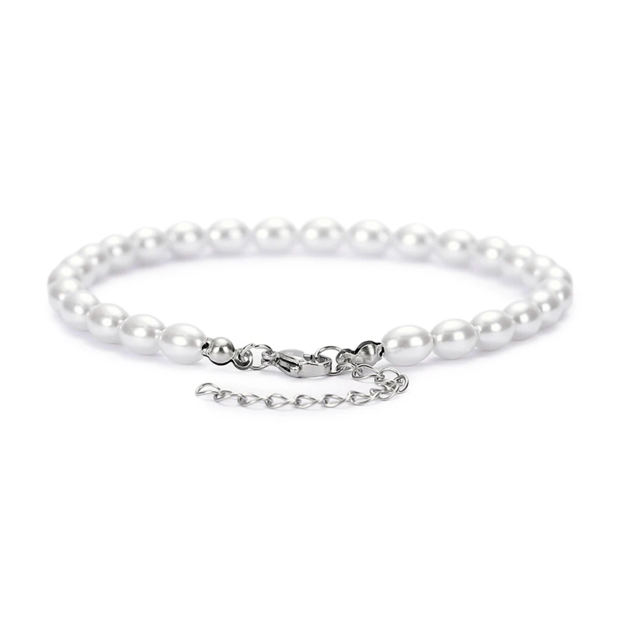 Noter Neues Fußkettchen mit künstlichen Perlen für Damen, Sommer, Strand, Freizeit, Urlaub, Knöchelschmuck, verstellbares Freundschafts-Fußarmband, vielseitig einsetzbar – Detail 5