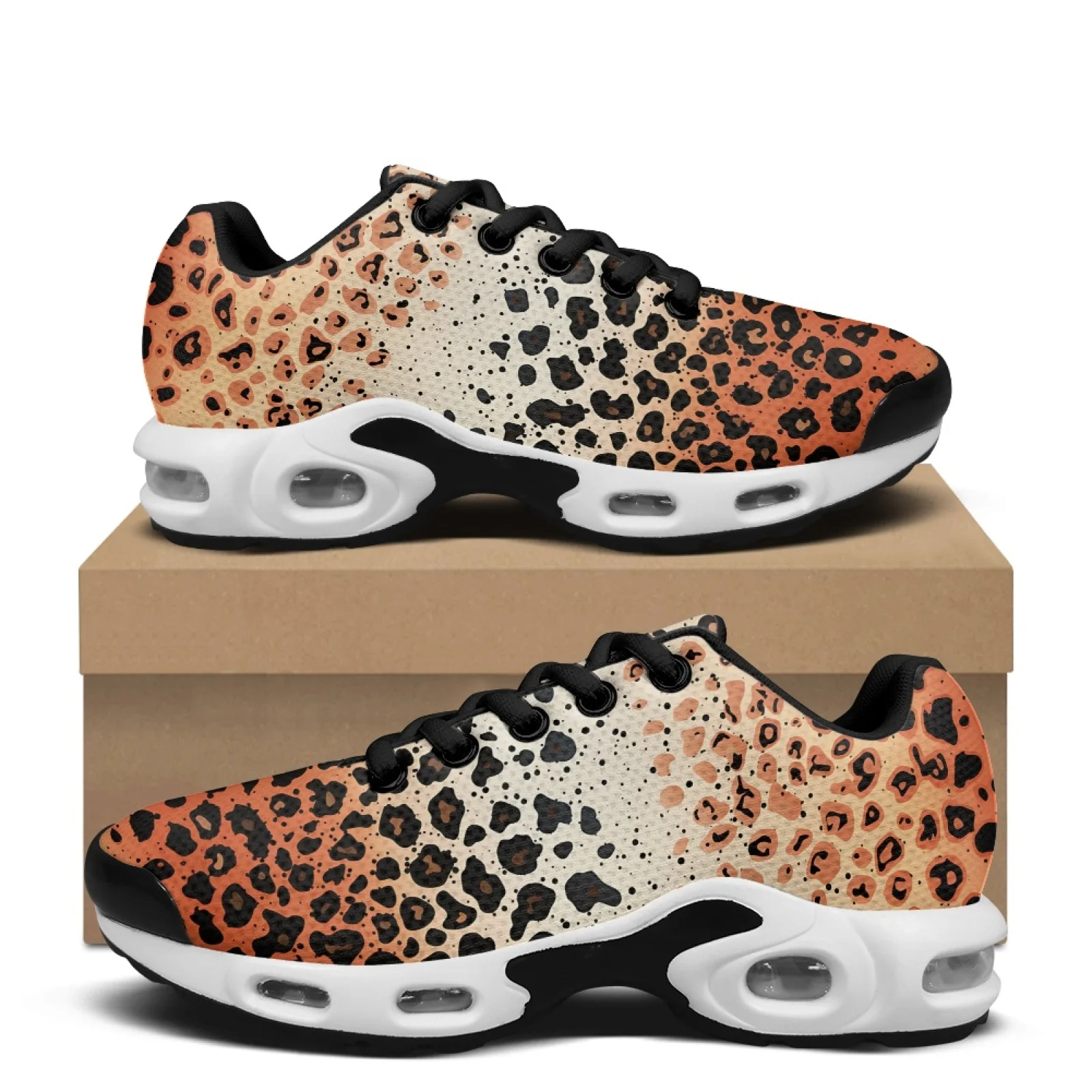 PENSTROLL Leopard-print Air Cushion Mens Running Shoes Tennis Basketball Shoes for Adult Modern Air Cushion Sneakers