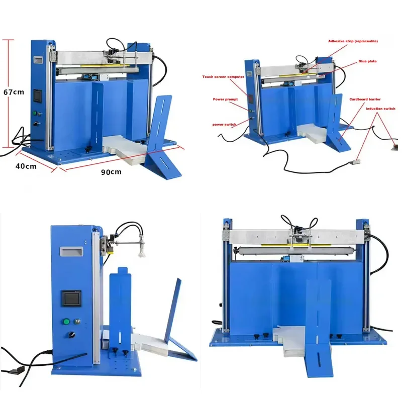 Carton Gluing Machine Automatic Box Sealing Equipment for Packaging Industry High Efficiency Adhesive Application Device