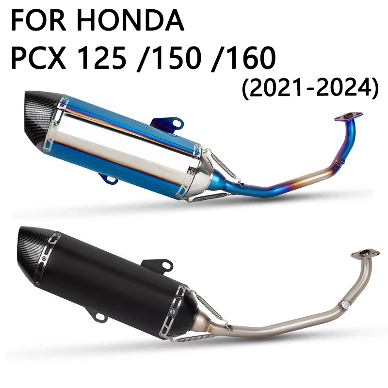 high quality Sport Exhaust Muffler Full System Stainless Blue Kit  for honda Pcx 125 150 160 Pcx125 Pcx160 R77 2021-2024year