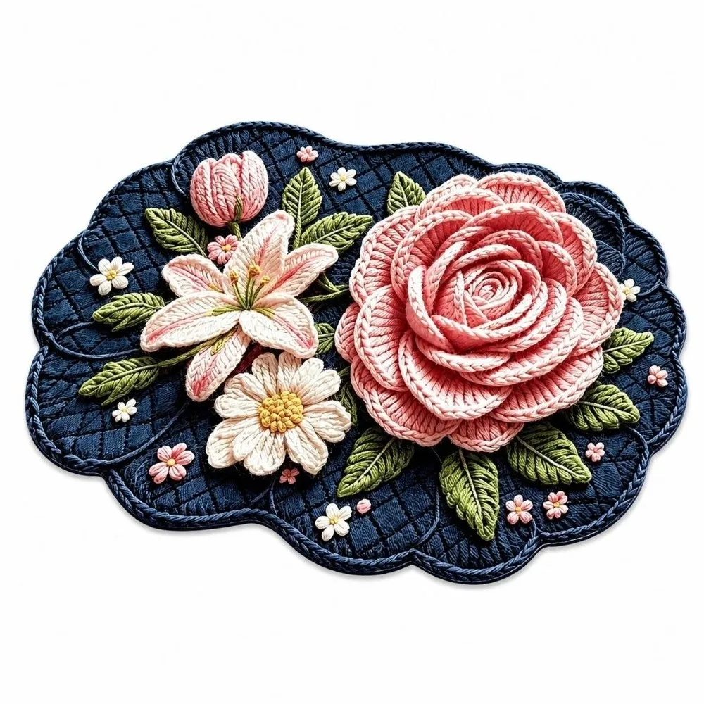 Creative Diatom Ooze Floral Floor Mat Non-slip Absorbent Bathroom Carpets Quick-drying Irregular Area Rug Balcony Area
