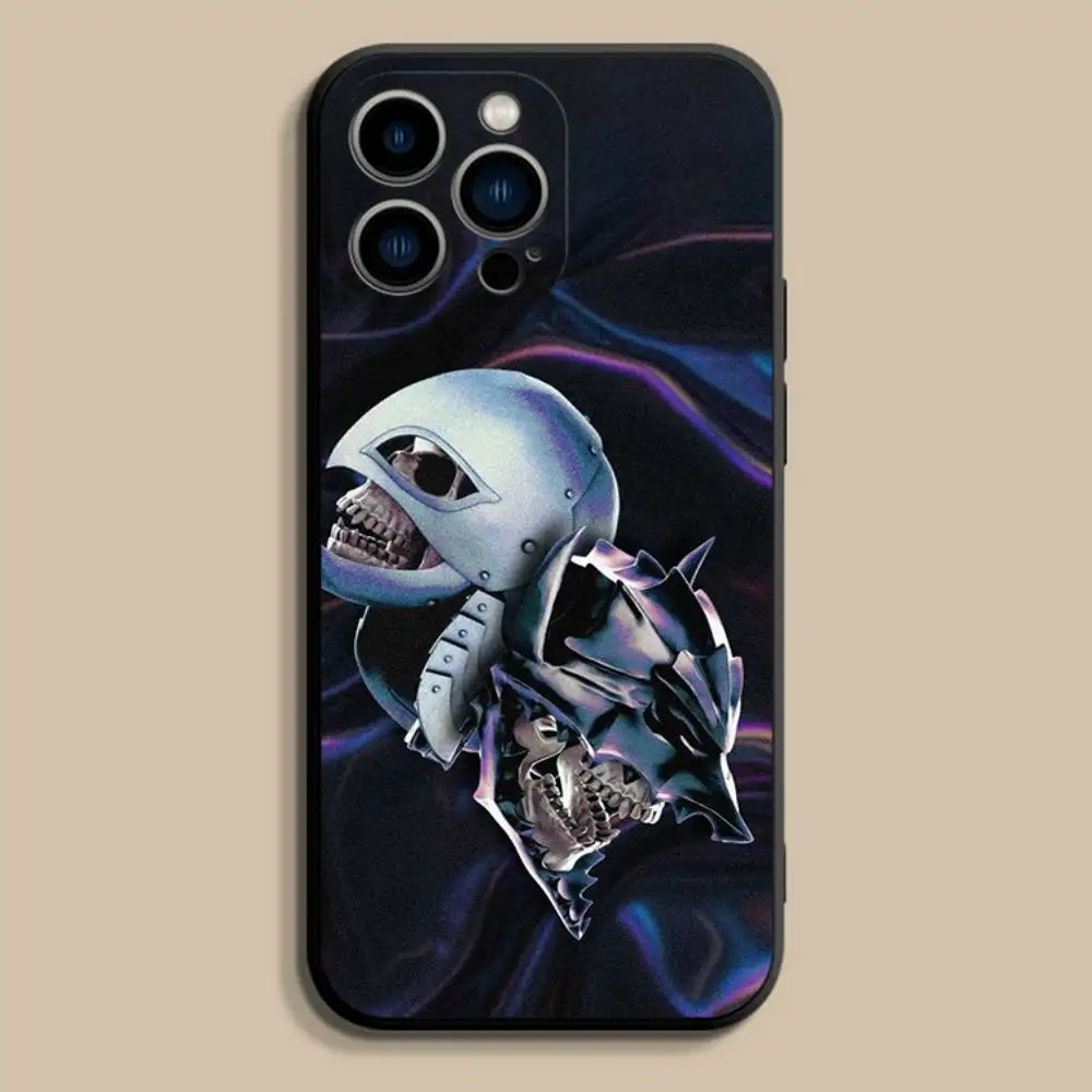 Anime B-Berserk GutS Phone Case For iPhone 17,16,15,14,13,12,Pro,Max,Plus,E,SE4,Air,Mini Black Soft Cover