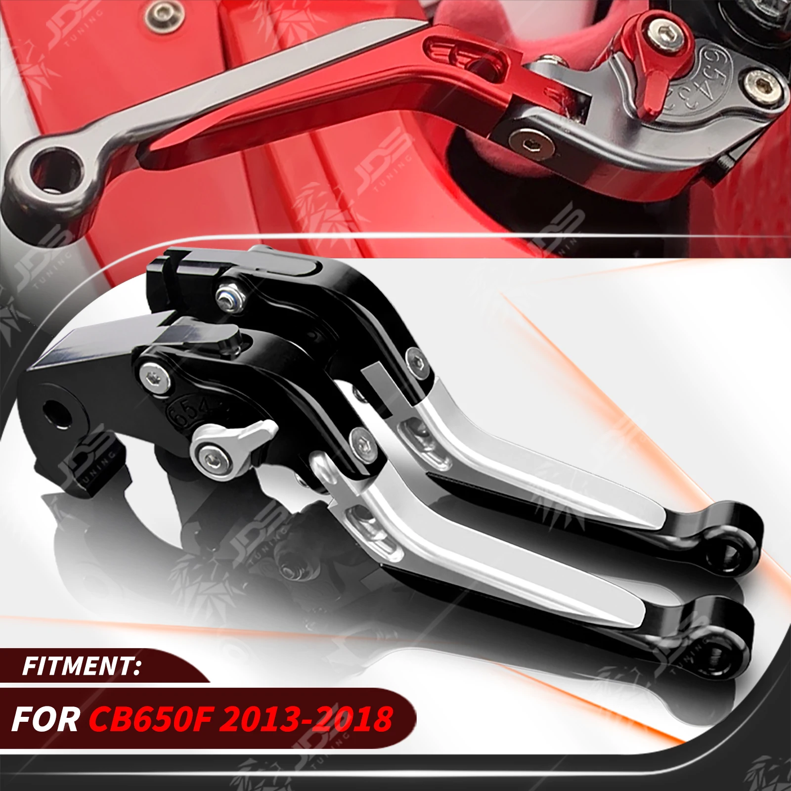 JDSTUNING For Honda CB650F 2013-2018 Clutch Lever Brake Lever Set Adjustable Folding Handle Levers Motorcycle Accessories Parts