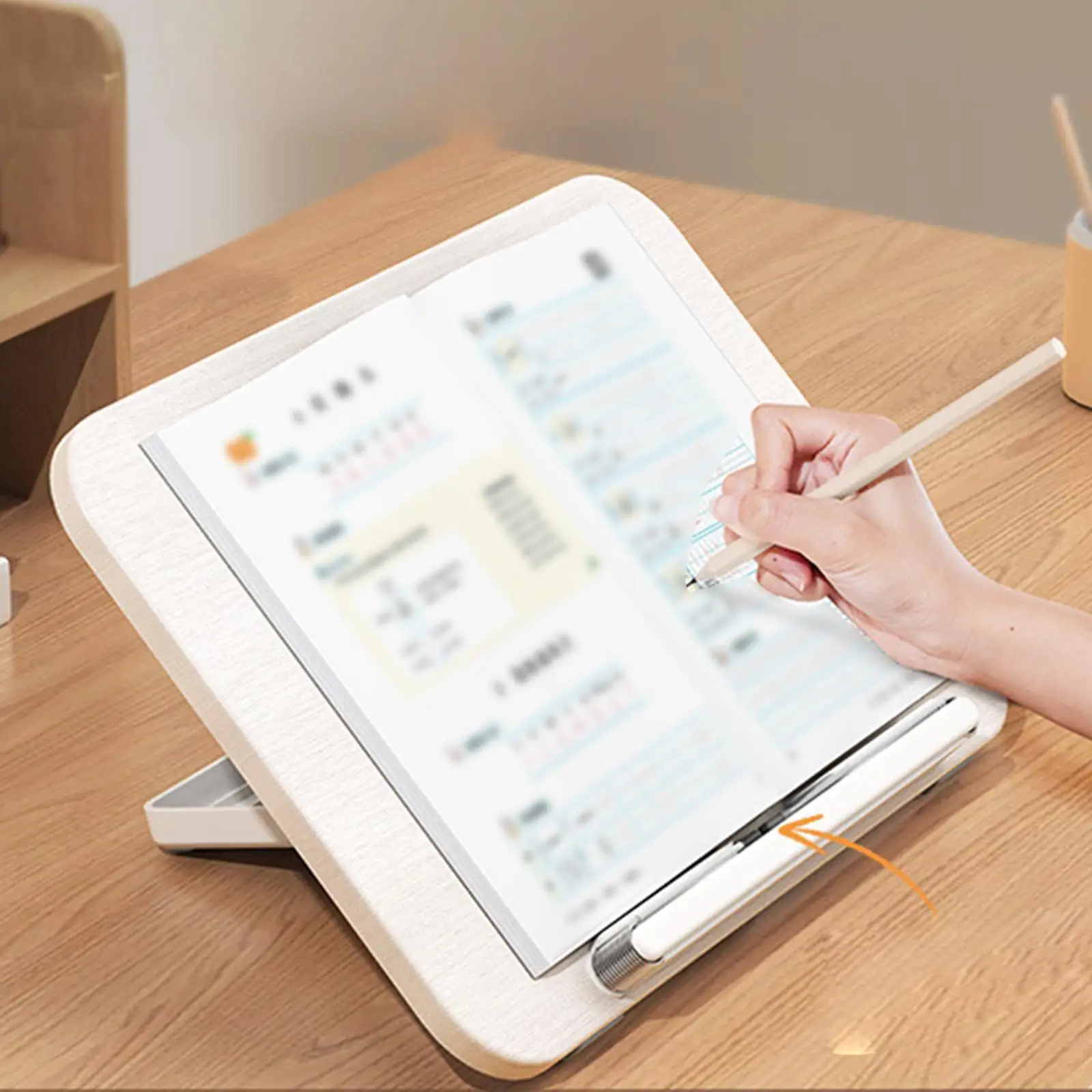 

Reading Bookstand Folding Book Display Stand with Elastic Page Clips Foldable