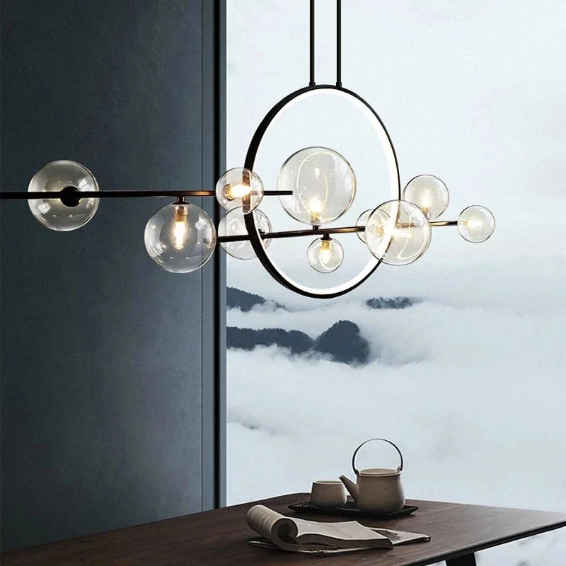 Modern Led Chandelier Long G9 for Table Dining Room Kitchen Bar Pendant Lamp Home Decor Lusters Suspension Design Lighting