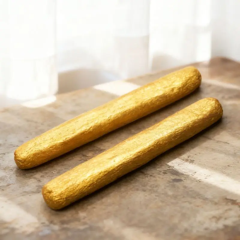 HVV Ruyi Golden Calligraphy Ink Stick, Mineral Buddhist Gold Ink for Small Regular Script Sutra Copying, Couplets,Gold Ink Stick