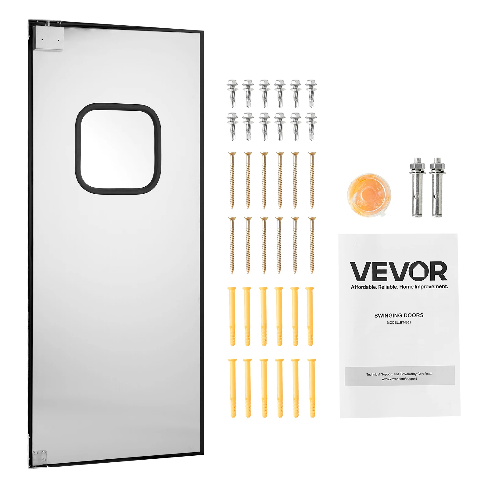 VEVOR Traffic Swing Door Single/Double Panel Fits Opening Stainless Steel Commercial Swinging Doors Ideal for Residential Use