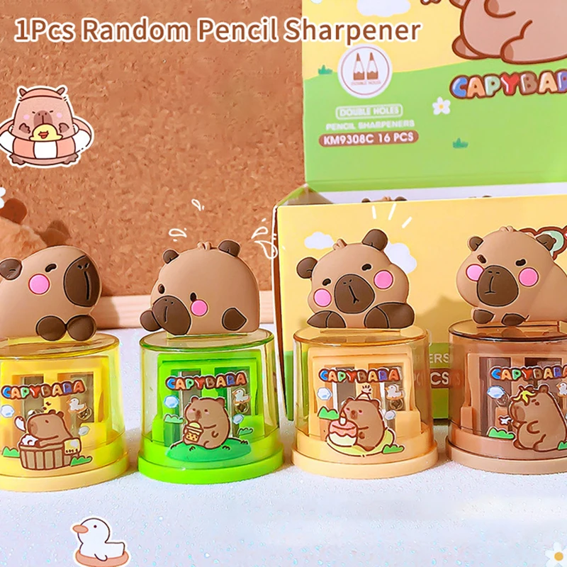 

Kawaii портативная точилка для карандашей с капибарой, креативная мультяшная точилка для карандашей, офисные школьные принадлежности, студенческие канцелярские принадлежности, подарки