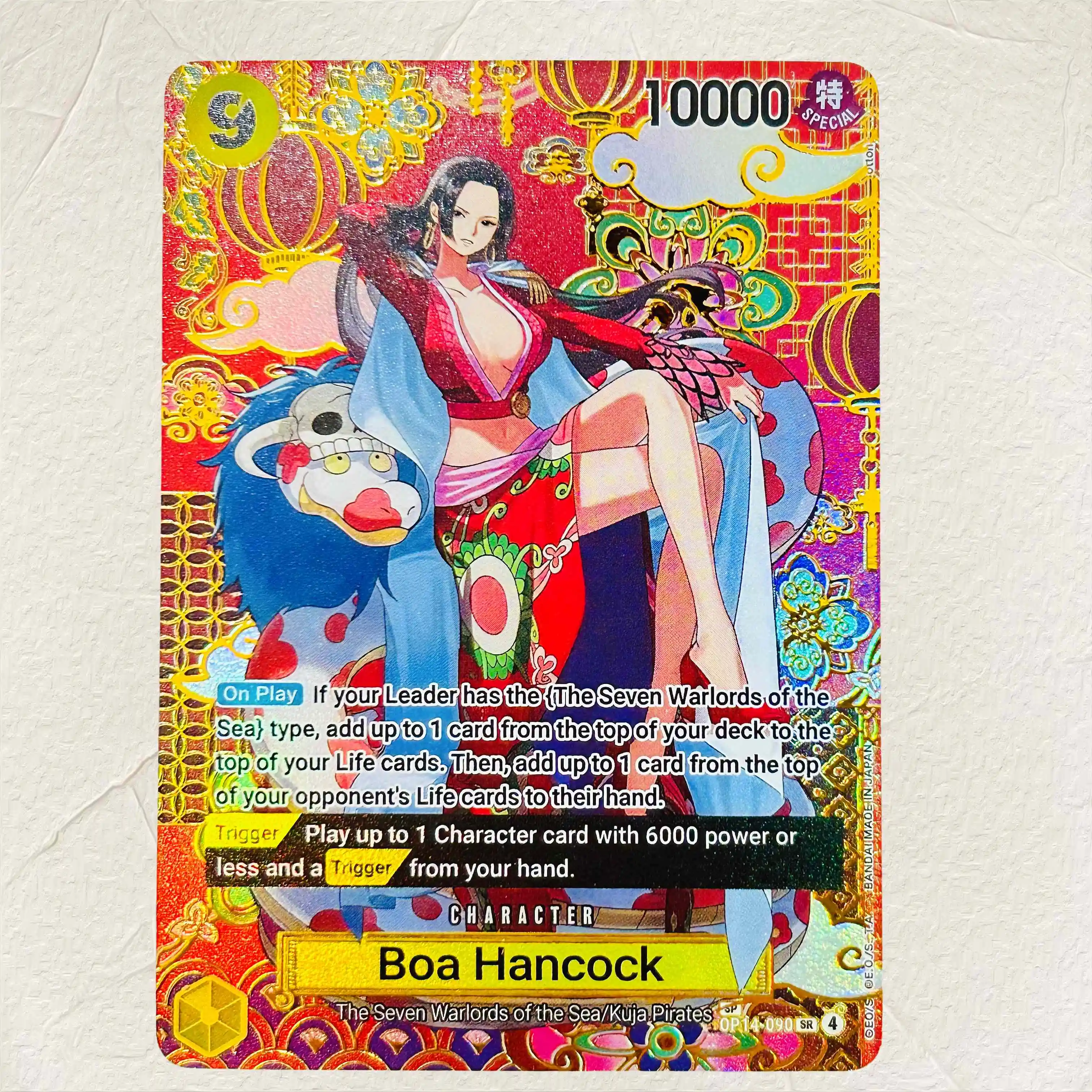 One Piece Mihawk Sengoku Kid Killer Perona Hancock Sugar 6Pcs DIY Gold Foil Texture Cards EN Premium Anime TCG Collection Cards