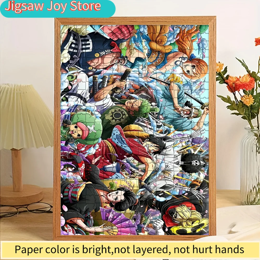 

Anime One Piece Straw Hat Pirates Wano Country Arc Group Scene Paper Puzzle, Premium High Definition Vivid Print, Smooth Burr-Fr
