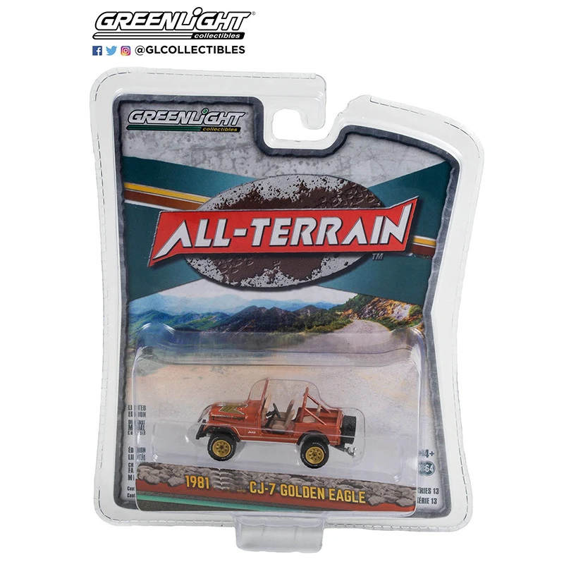 Greenlight 1:64 CJ-7 Golden Eagle Ramp Truck Loader Corvette All Terrain Series Diecast Model Alloy Car Child Christmas Gift