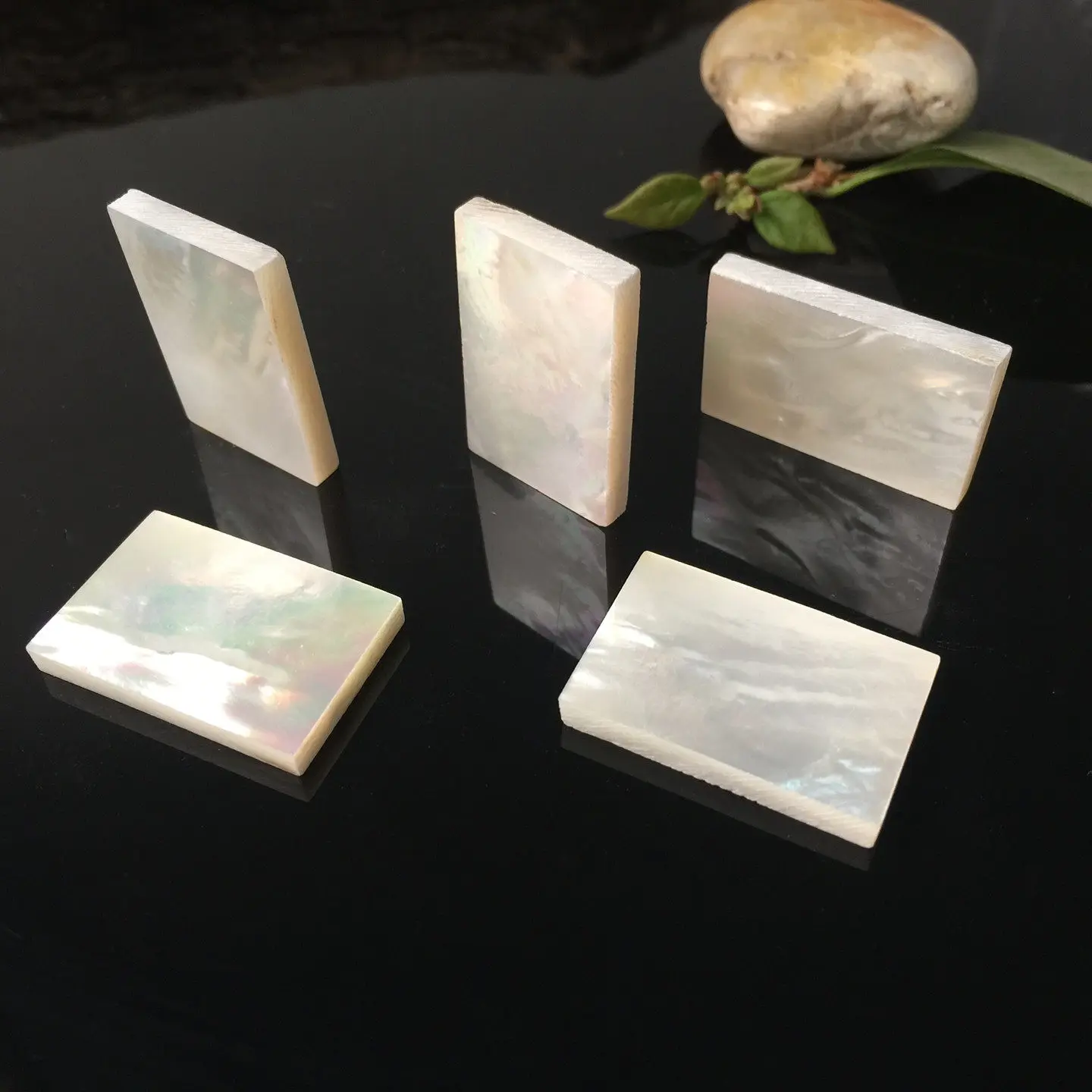 30x20mm 3.8mm Thick Deep Sea White Pearl Mother-of-pearl Slice Engraved And Embedded DIY Sticker