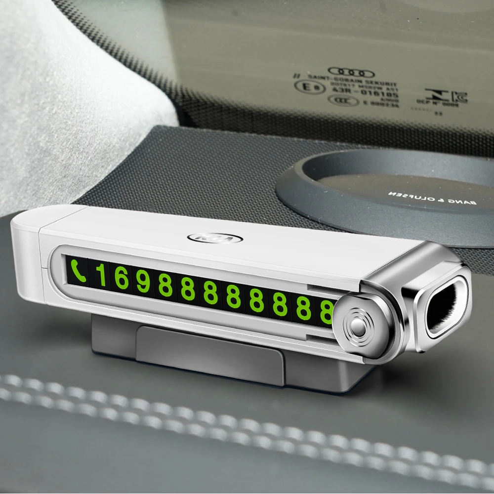 Car Emblem Temporary Parking Card Phone Number Holder Auto Accessories For KIA Rio Soul Seltos Forte K5 K3 Niro Picanto Stinger view 3