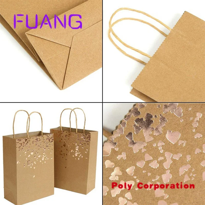 Sac en Papier Kraft avec Document Solide Foy, Sacs d'Emballage Cadeau pour Vêtements, Fournitures de ixde Mariage et de Noël, Sacs à Main