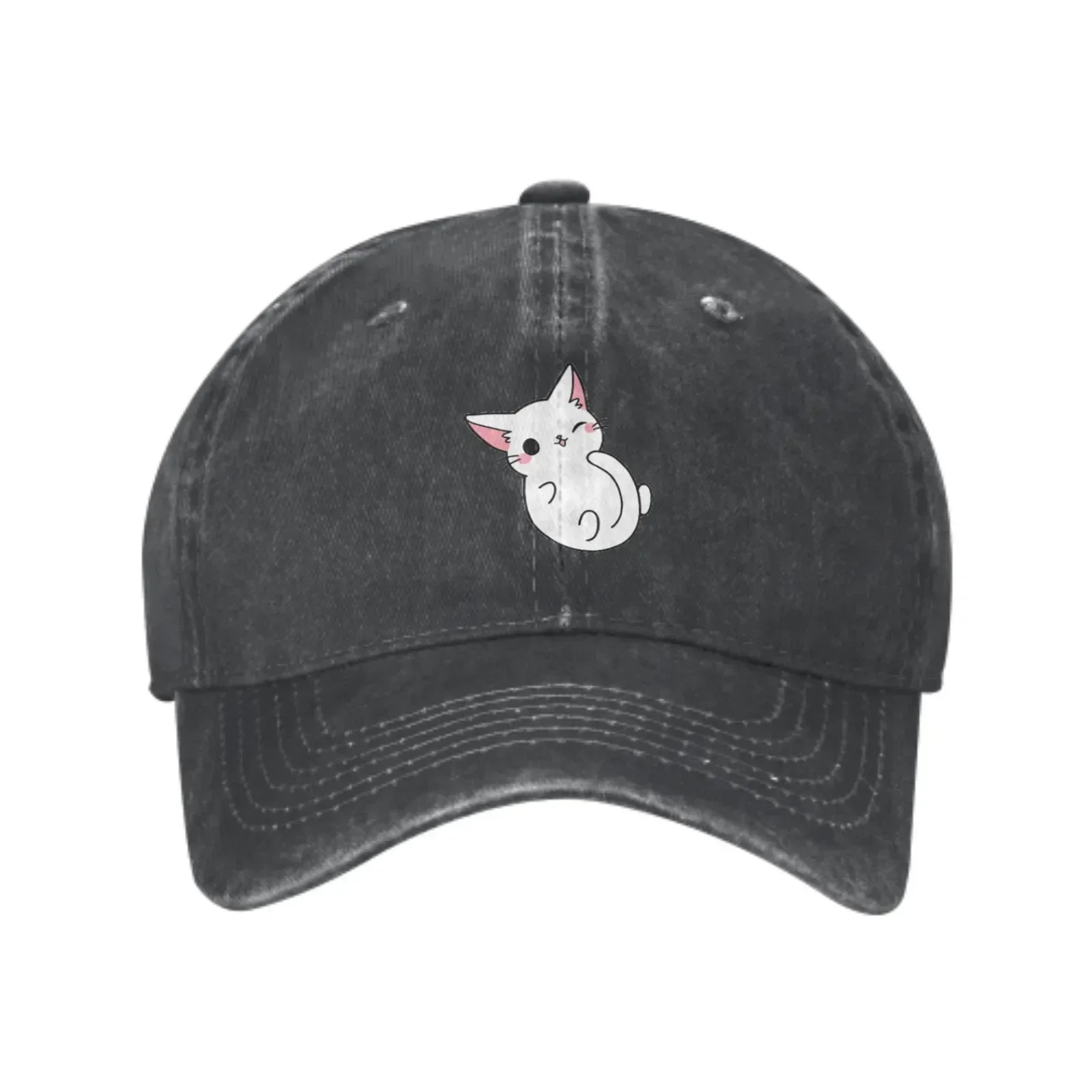 White Kitten Fashion Classic Cotton Men Trucker Hat Summer Breathable Women Cowboy Cap Outdoor Leisure Basketball Caps