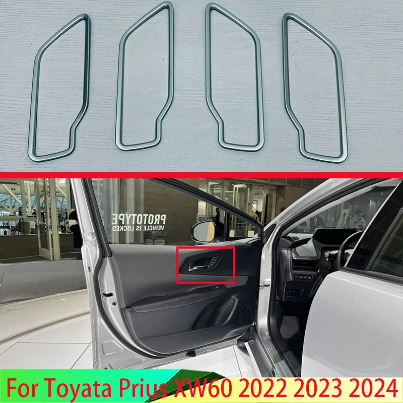 For Toyata Prius XW60 2022 2023 2024 Car Accessories ABS Inner Door Handle Cover Catch Bowl Trim Insert Bezel Frame Garnish