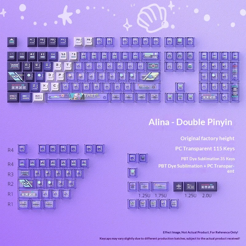 Keycap mechanical keyboard small full set 153 keys PBT sublimation PC dual color original factory