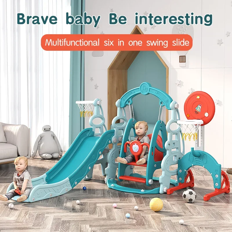 Small Indoor Playground Equipment Children's Indoor Household Plastic Amusement Slide Swing Set Environmentally Friendly Gardens