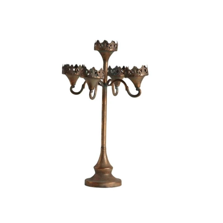 American retro wrought iron floor candle holder, scented candle atmosphere ornament, old decorative props in bed and breakfast r