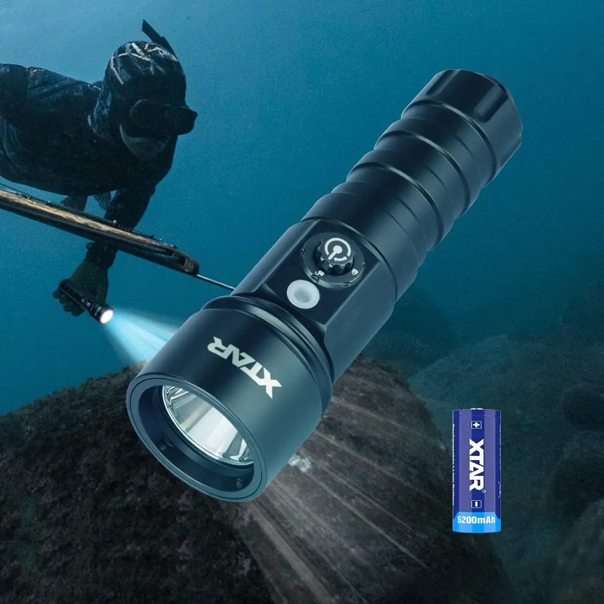 XTAR D26 High Power  LED Diving Flashlight IP68 Highest Waterproof Rating  power by 18650 Battery With Hand Rope