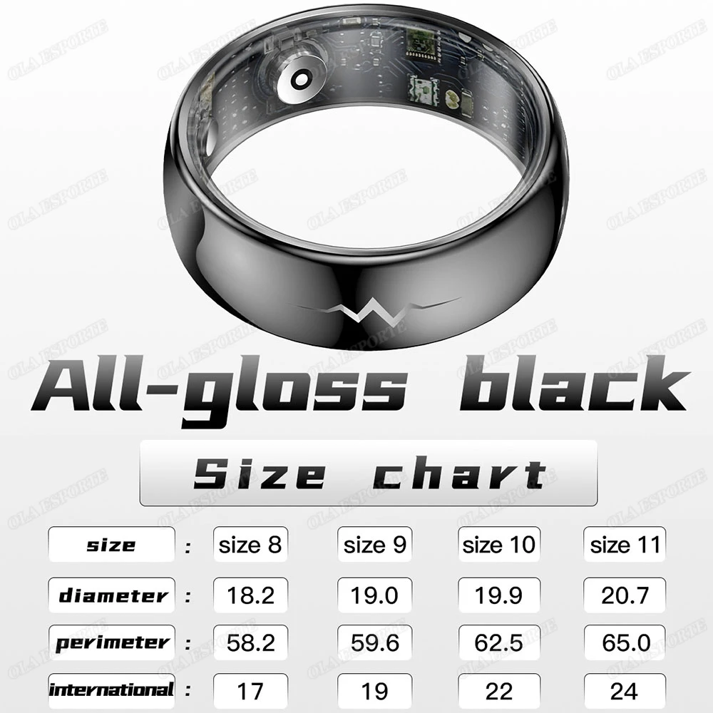 Nieuwe ECG Smart Ring Mannen Vrouwen Bluetooth Bloed Hartslag Bloed Zuurstof Gezondheid Monitoring Multi Sport 5ATM Waterdichte smartring