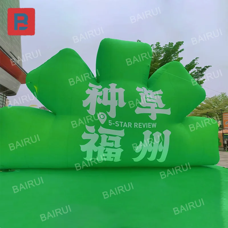 New arrival inflatable grass square huge cartoon grass flower store music club theme event decoration