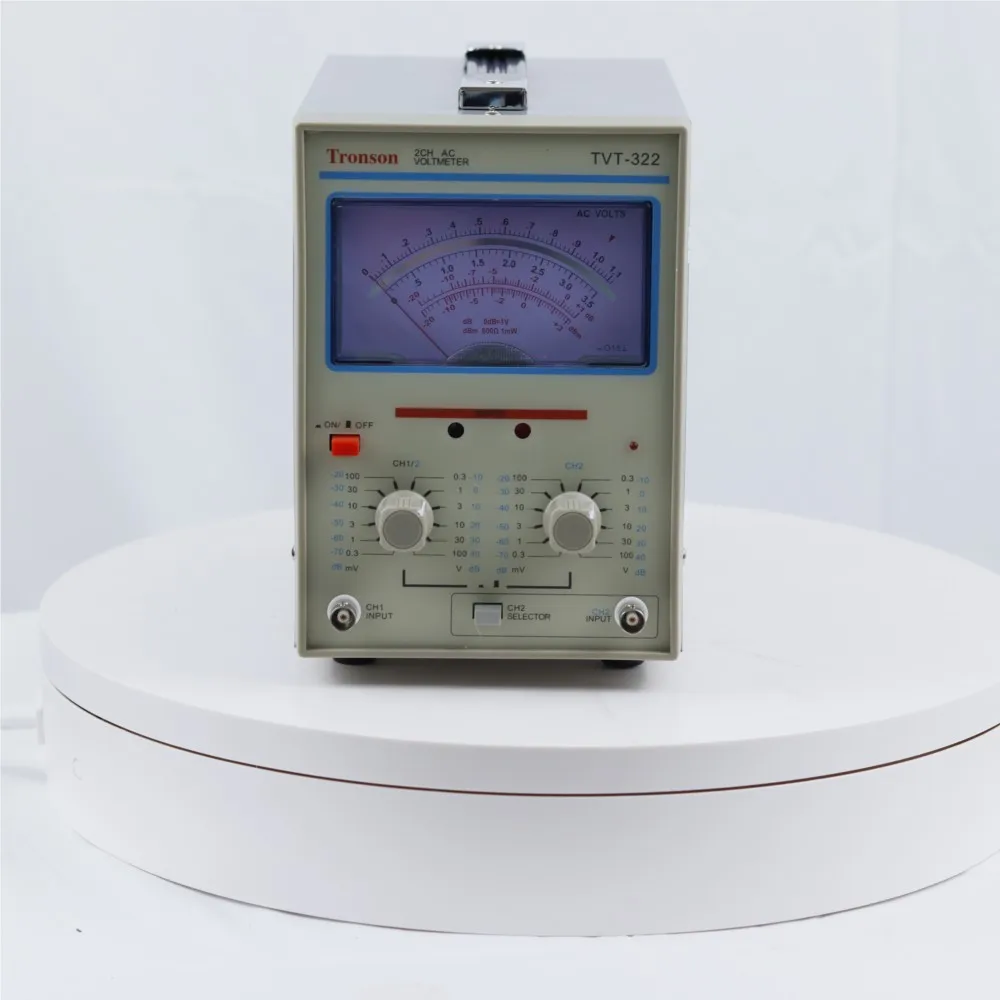 TVT-322 Double Pointer Display High Precision AC Millivoltmeter Voltage Measuring Instruments Measure Frequency 5Hz-1MHz