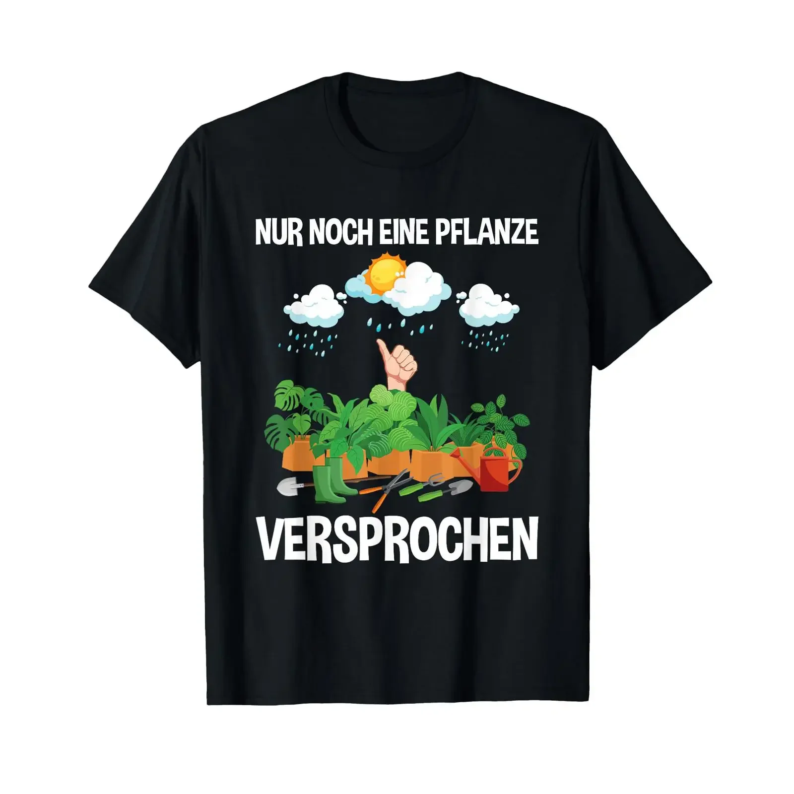 T Shirt with German Text Nur Noch Eine Pflanze Versprochen Gärtner Garten Gärtnernern vintage Washed graphic Versatile