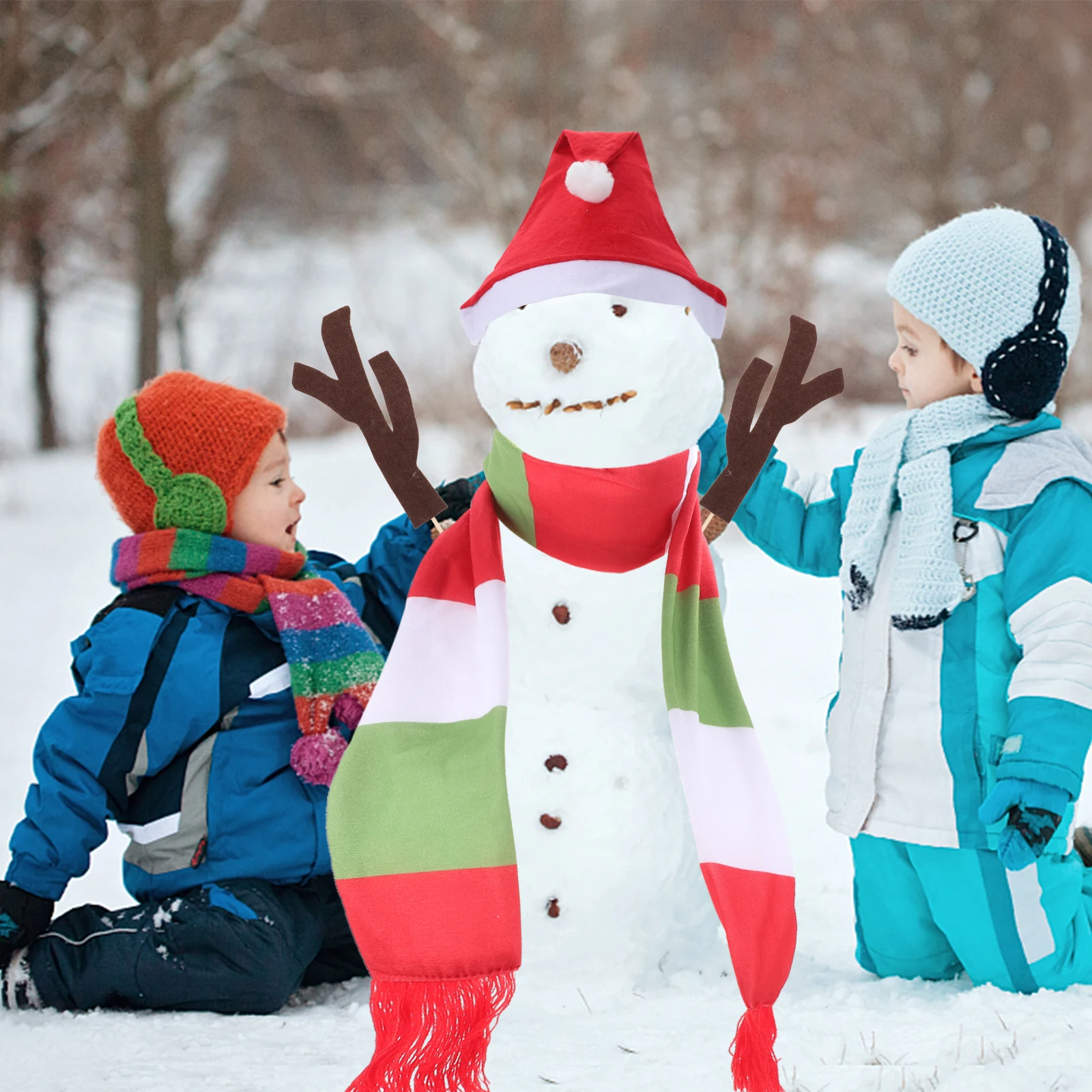 

Christmas Decorations Outdoor Snowman Dress up Set Decorating Props Mini Making Kit Dressing Accessories Child