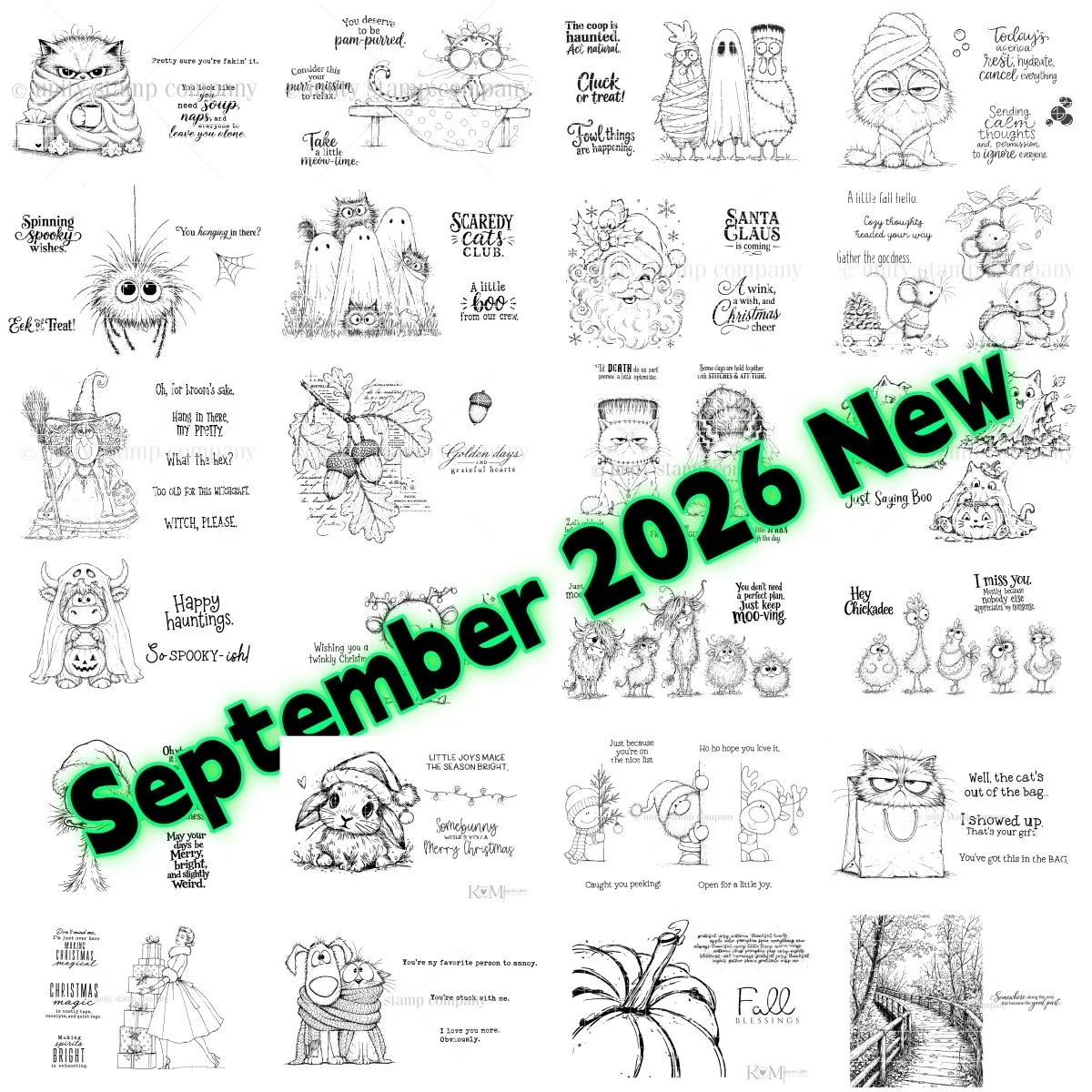 September 2026 New Christmas Halloween Holiday Acorn Fall Clear Stamps For DIY Making Card Scrapbook Embossed Paper Handmade