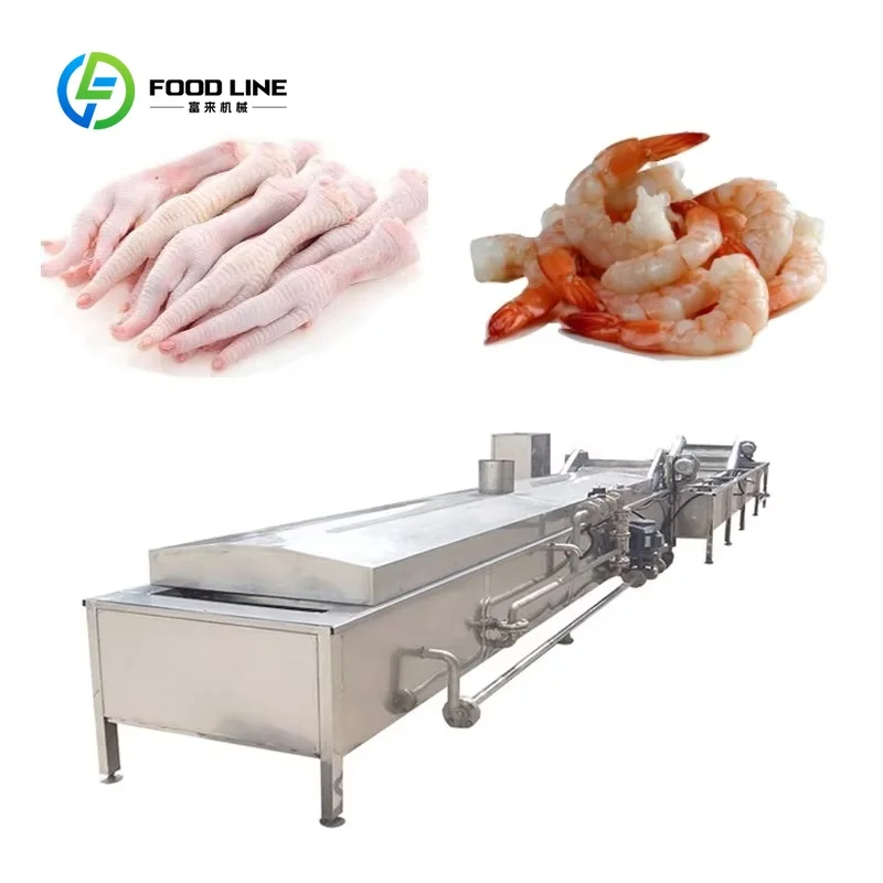 Continuous Blanching Machine FL Custom Wholesale Industrial Hot Selling For Fruit Vegetable Noodle Cooking Scalding Boiling
