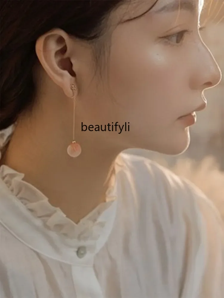 Natural freshwater pearls, lotus sterling silver earrings, light luxury high-end mosquito coil disc ear clips