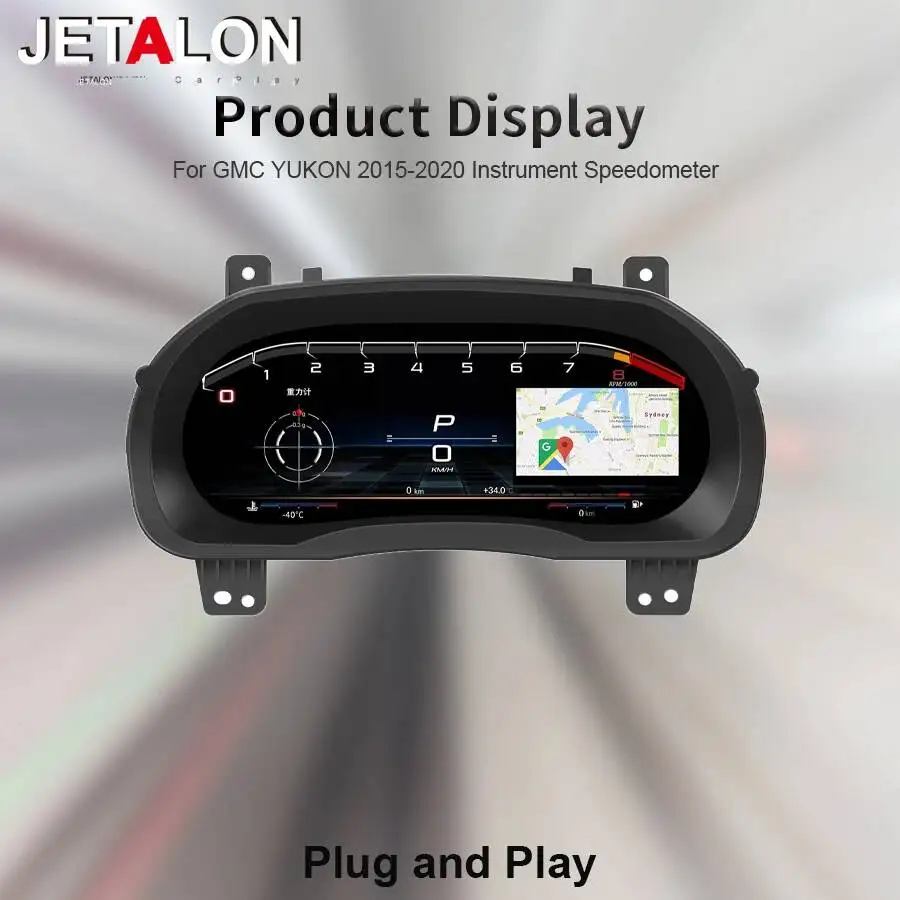 12.3inch Definition Display Cluster Panel With Carpaly For GMC YUKON 2015-2020 Car LCD Instrument Virtual Cockpit Dashboard