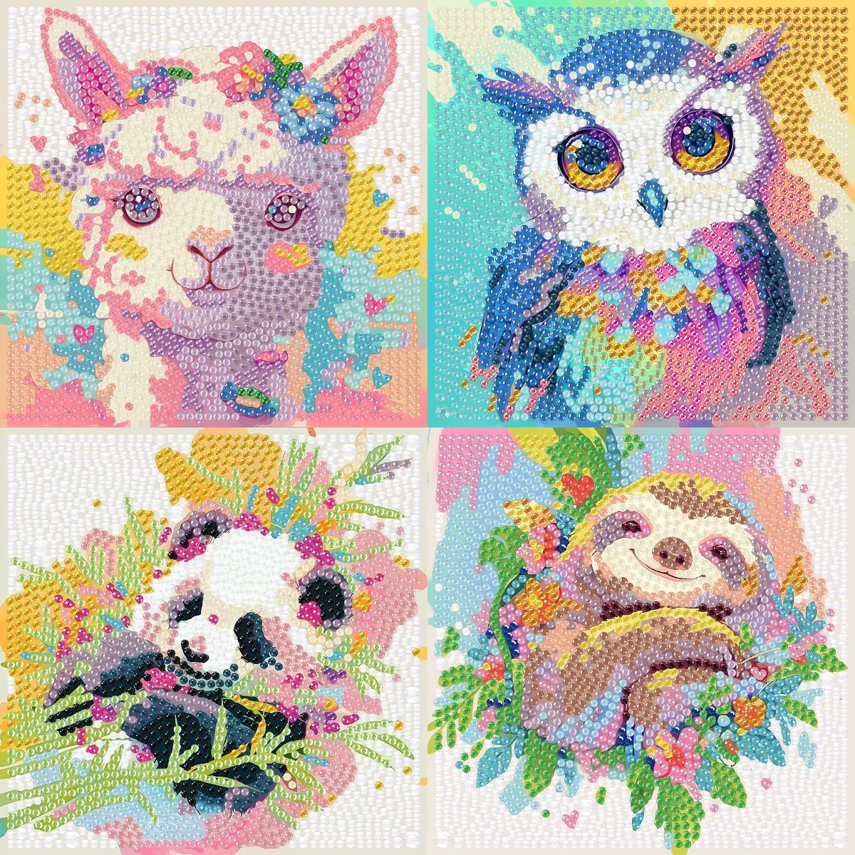 18*18cm No Frameless Diamond Painting Cartoon Animal Full Drills Embroider Decoration Draw Handiwork Semi-Finished Products